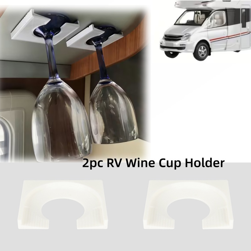 Wine & Beer Unlimited Spirits Photos - 2pc RV キャンピングカーワインカップホルダー 自己粘着接着剤付き 簡単に取り付けられる安定したドリンクホルダー キャンプ車両