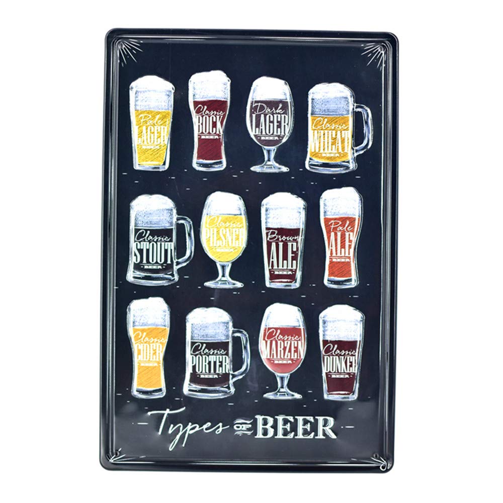Wine Beer Difference - 様々な種類のビールとワイン、ビール・ワインギャラリーのモダンな吊り下げ装飾サイン、バー・カフェ・レストラン・家の装飾に最適、12インチ x 8インチ # サイン