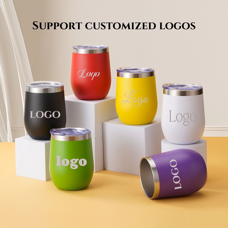 Wine Beer Logo - レーザー刻印ロゴ入り 12オンス ステンレス製 ビール・ワインカップ カラフルビールタンブラー カクテル・コーヒーカップ