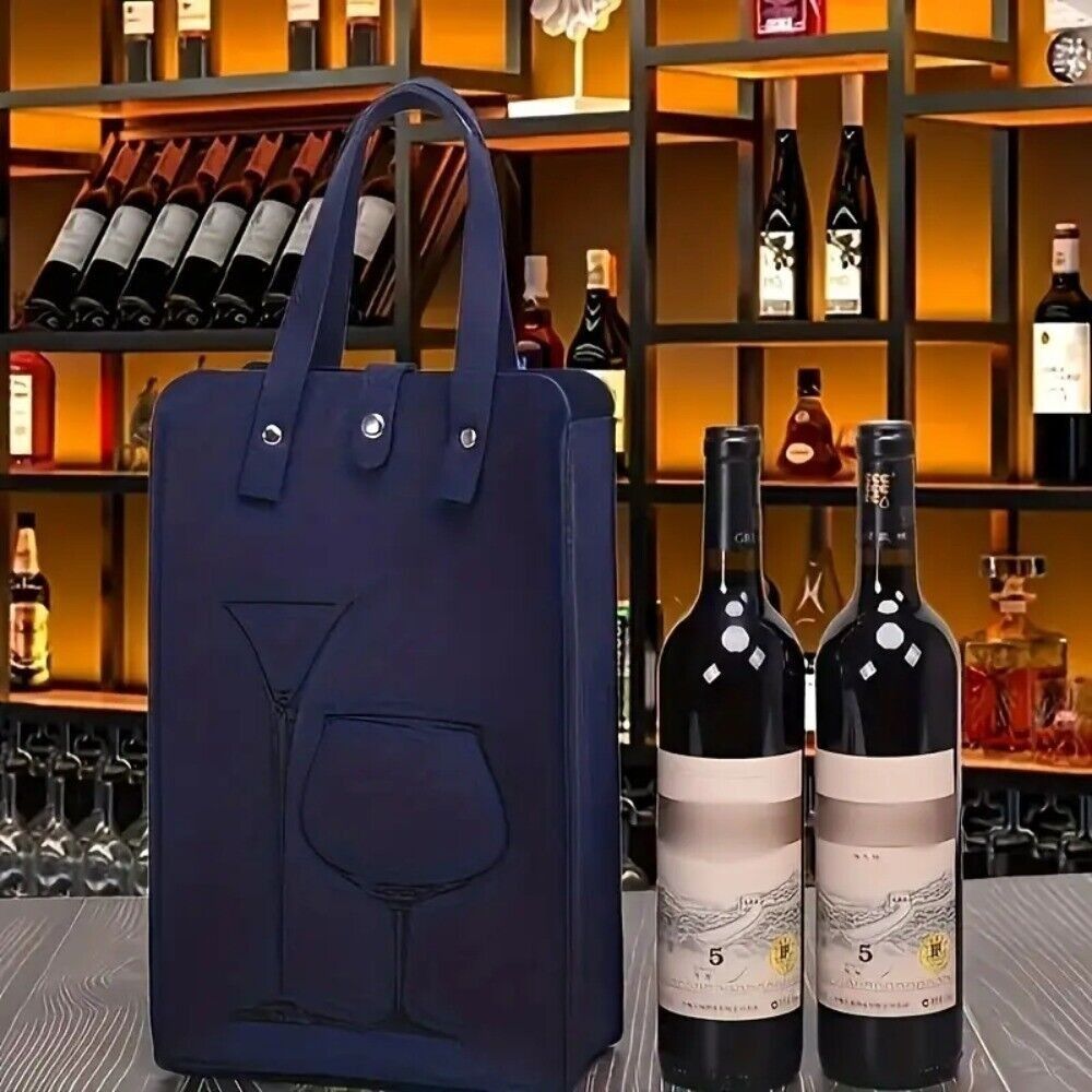 Wine & Beer Unlimited Spirits Photos - 高品質フェルト製赤ワインバッグ、ダブルハンドル付きワインギフト収納バッグ、ギフトドリンクバッグ