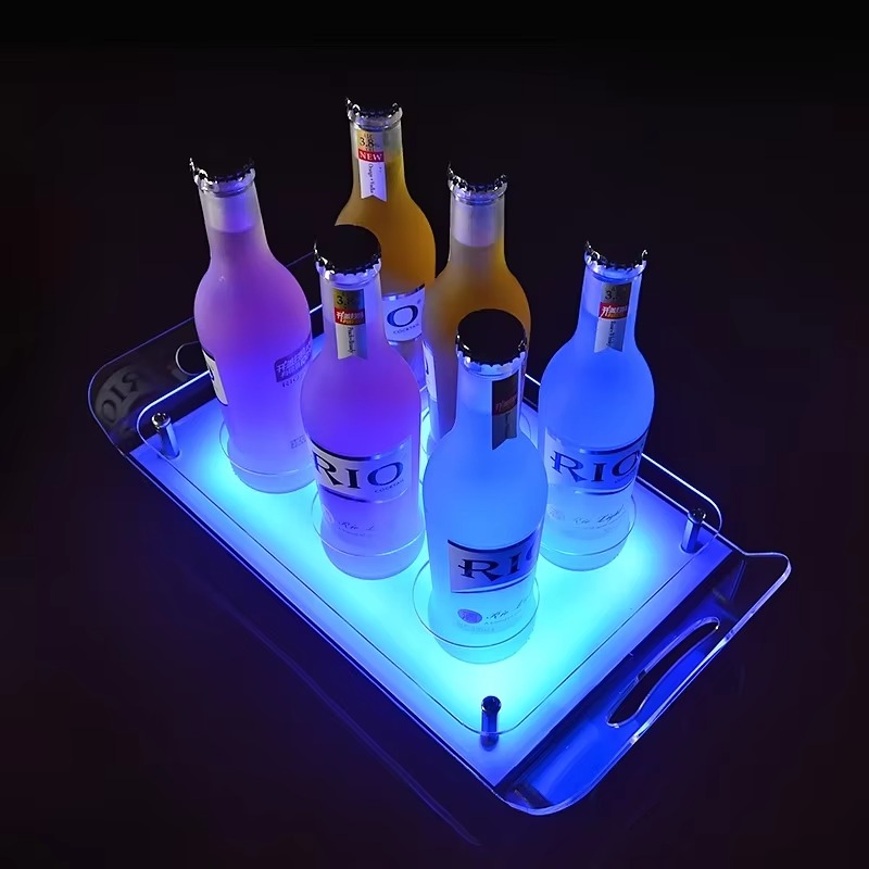 カスタムアクリルLEDライトアップサービングトレイ カラーグ - Beer Wine Up のレビューと価格
