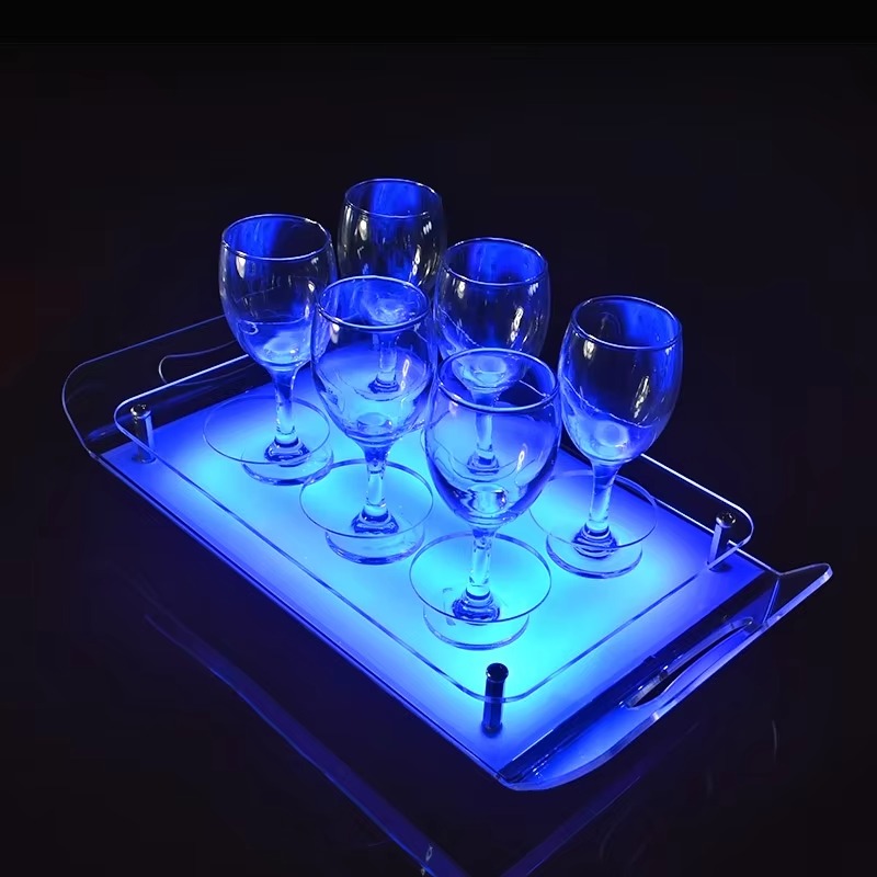 カスタムアクリルLEDライトアップサービングトレイ カラーグ - Beer Wine Up のレビューと価格