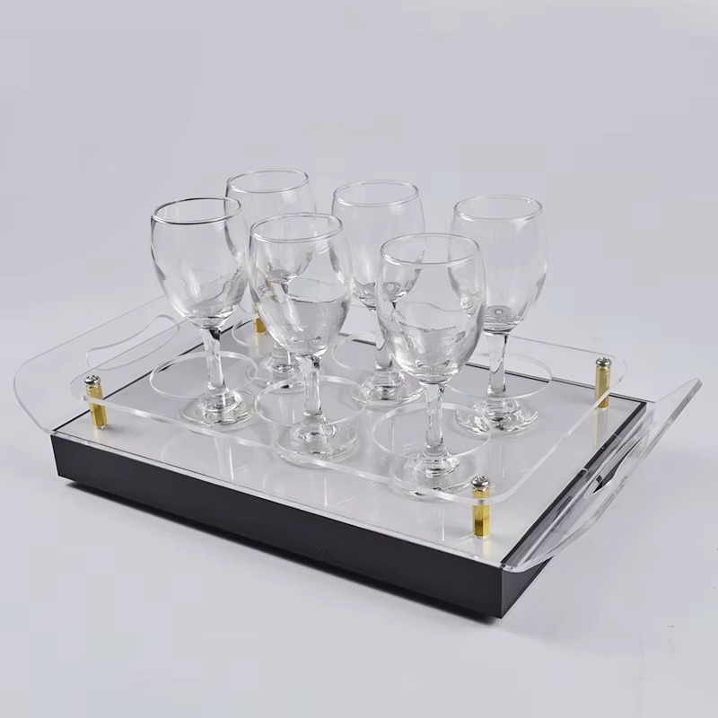 カスタムアクリルLEDライトアップサービングトレイ カラーグ - Beer Wine Up のレビューと価格