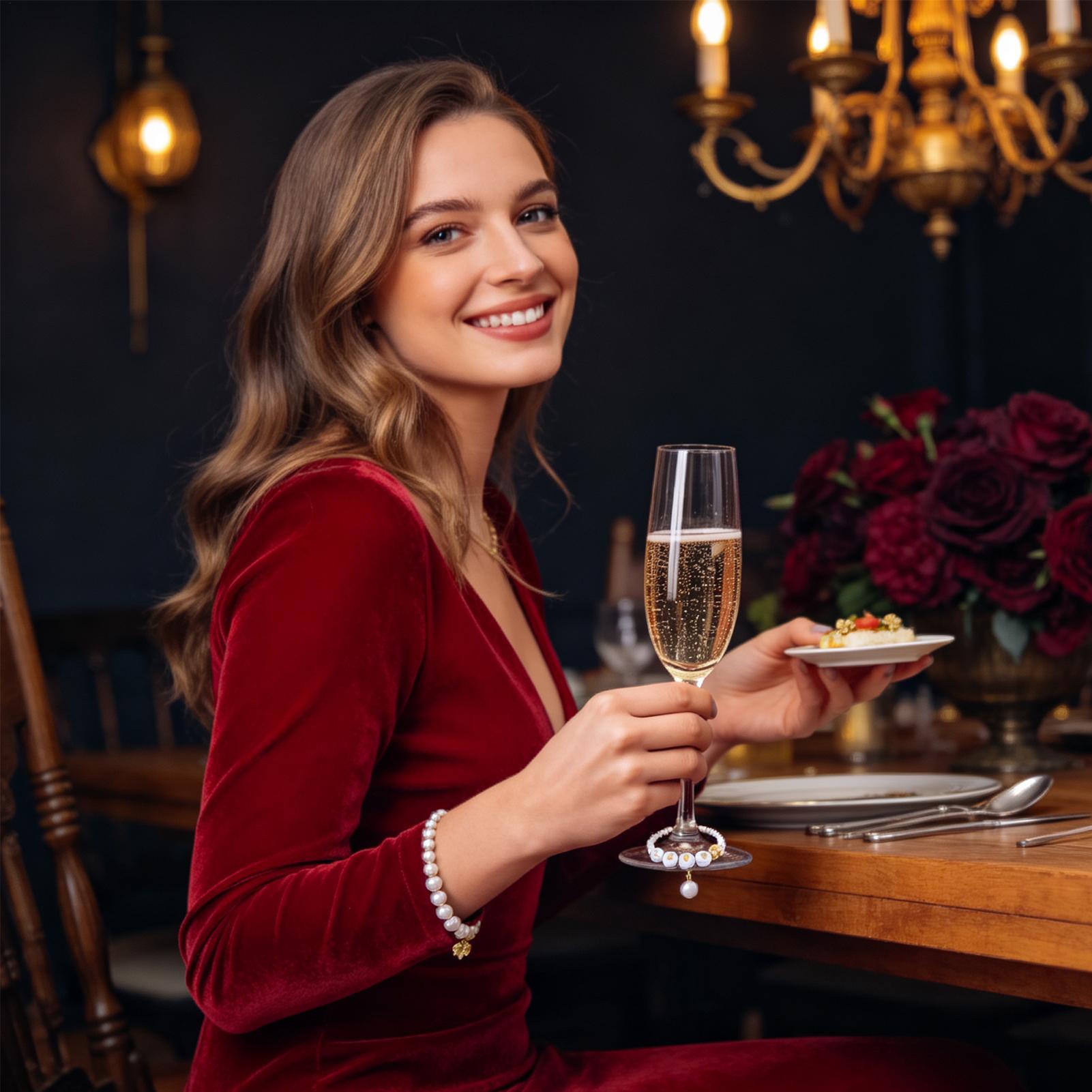 ビーズとピンセット付きグラス用ドリンクチャーム、レジン製DI - Wine & Beer Unlimited Spirits Photos のレビューと価格