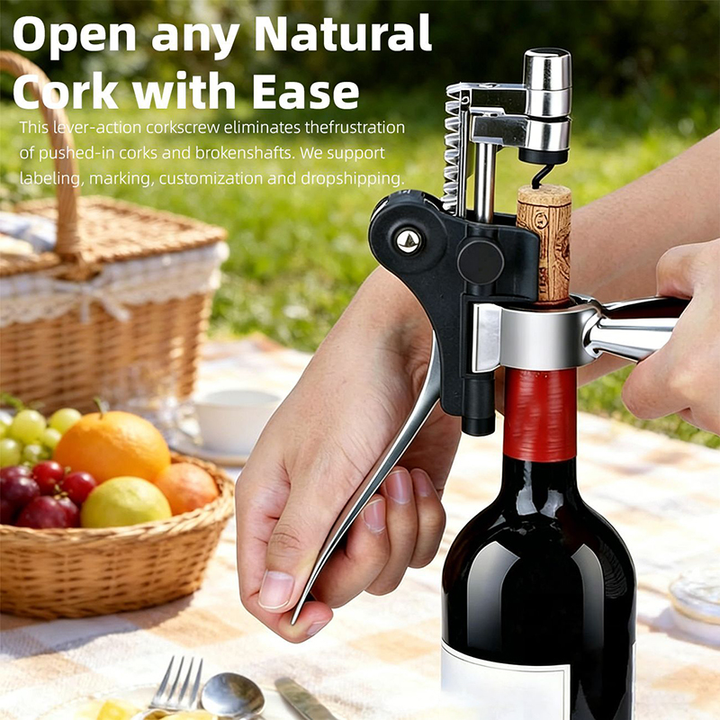 耐久性のある手動式ウサギ型ワインボトルオープナー、レバーコル - Cork Screw Lever のレビューと価格