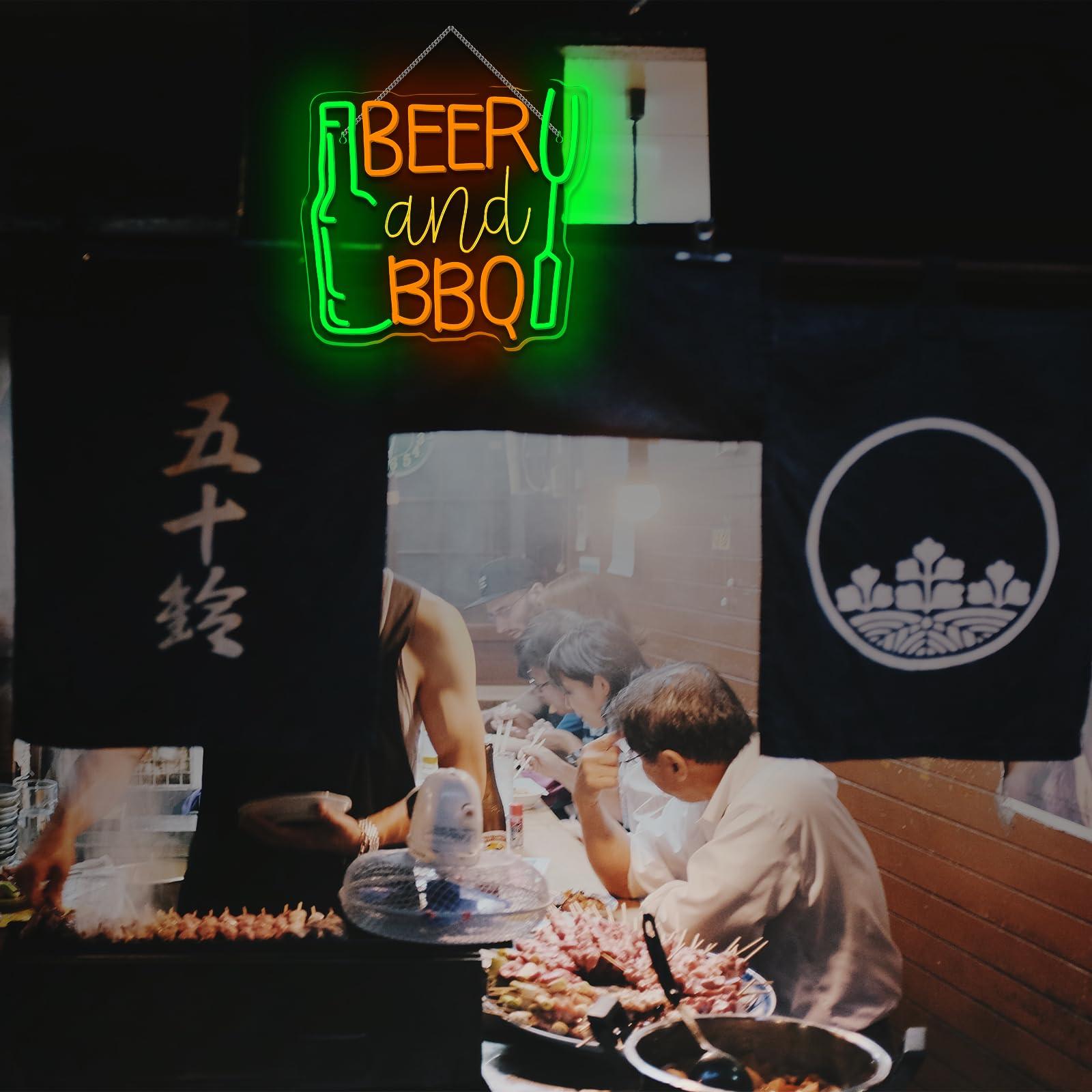 ネオンビールサイン 壁掛けワイン装飾 調光可能LEDバーベキ - Wine Beer Restaurant のレビューと価格