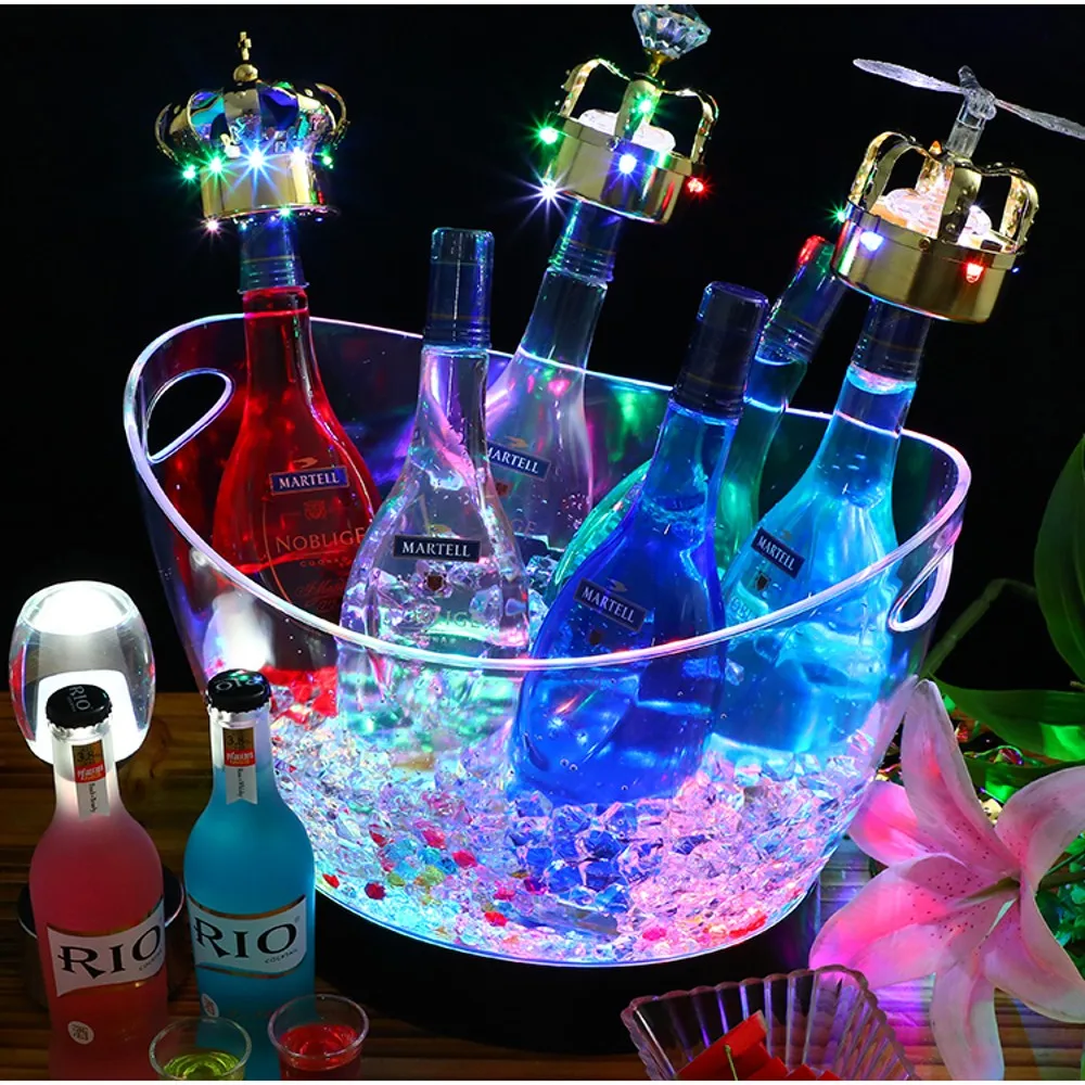 バケツバケツの形をした透明なLEDキューブ,ビールやワインな - Beer Wine Up のレビューと価格