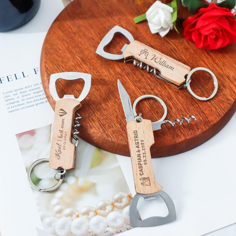 結婚式の贈り物、ワインツール、ワインボトルオープナー、コルク - Wine Beer Logo のレビューと価格