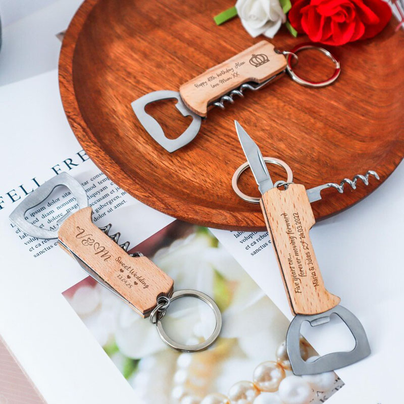 結婚式の贈り物、ワインツール、ワインボトルオープナー、コルク - Wine Beer Logo のレビューと価格