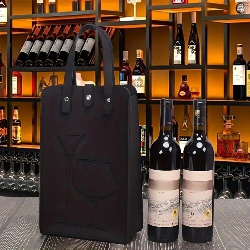 高品質フェルト製赤ワインバッグ、ダブルハンドル付きワインギフ - Wine & Beer Unlimited Spirits Photos のレビューと価格
