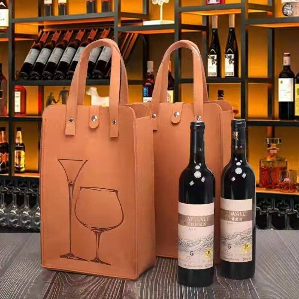 高品質フェルト製赤ワインバッグ、ダブルハンドル付きワインギフ - Wine & Beer Unlimited Spirits Photos のレビューと価格