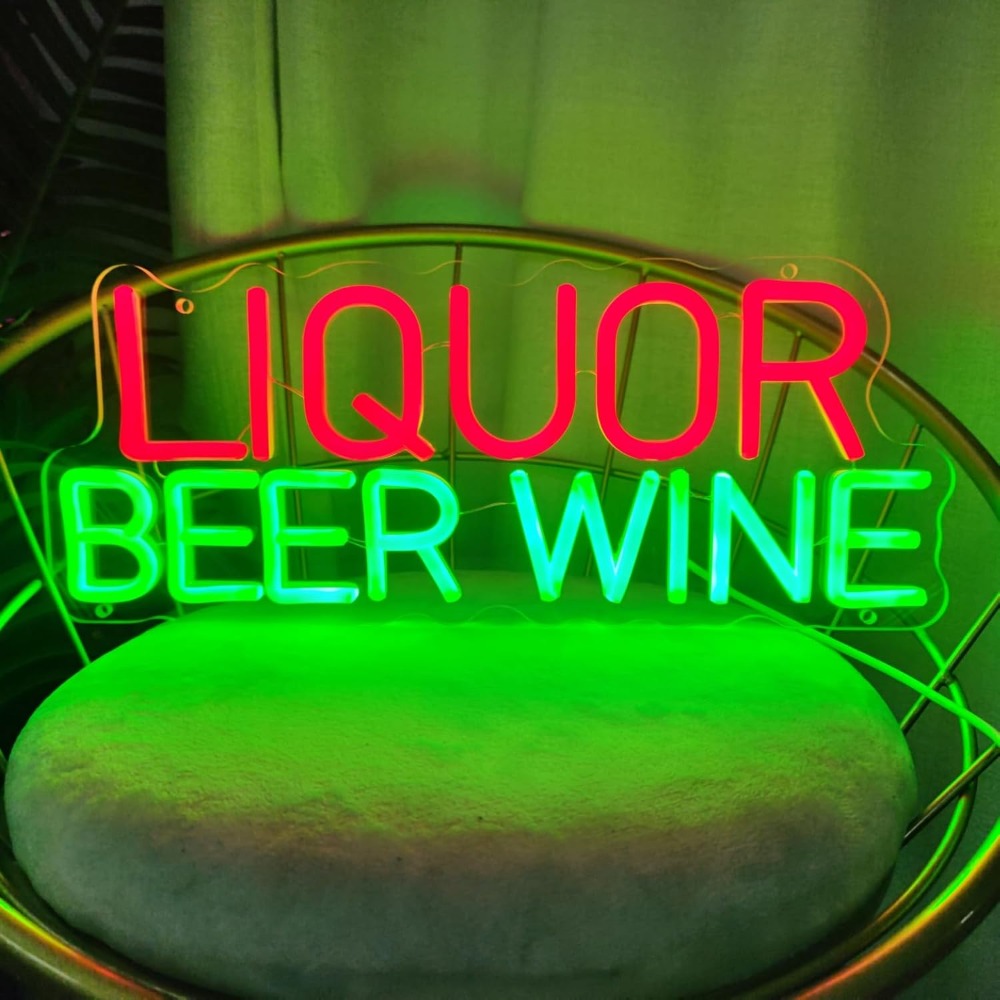 酒類、ビール、ワイン用LEDネオンサイン壁飾り、5V業務用ネ - Wine Beer Whiskey Year のレビューと価格