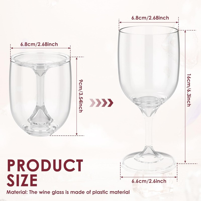 折りたたみワイングラス透明食品グレードプラスチックワイングラ - Wine & Beer Unlimited Spirits Photos のレビューと価格