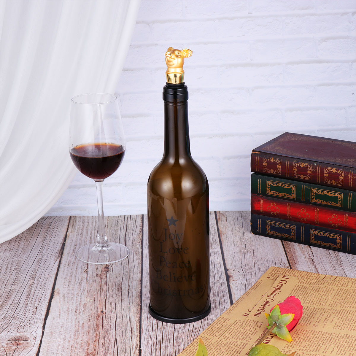 1 個クリエイティブ豚ワインストッパー合金ボトルプラグ気密シ - Wine Beer Restaurant のレビューと価格