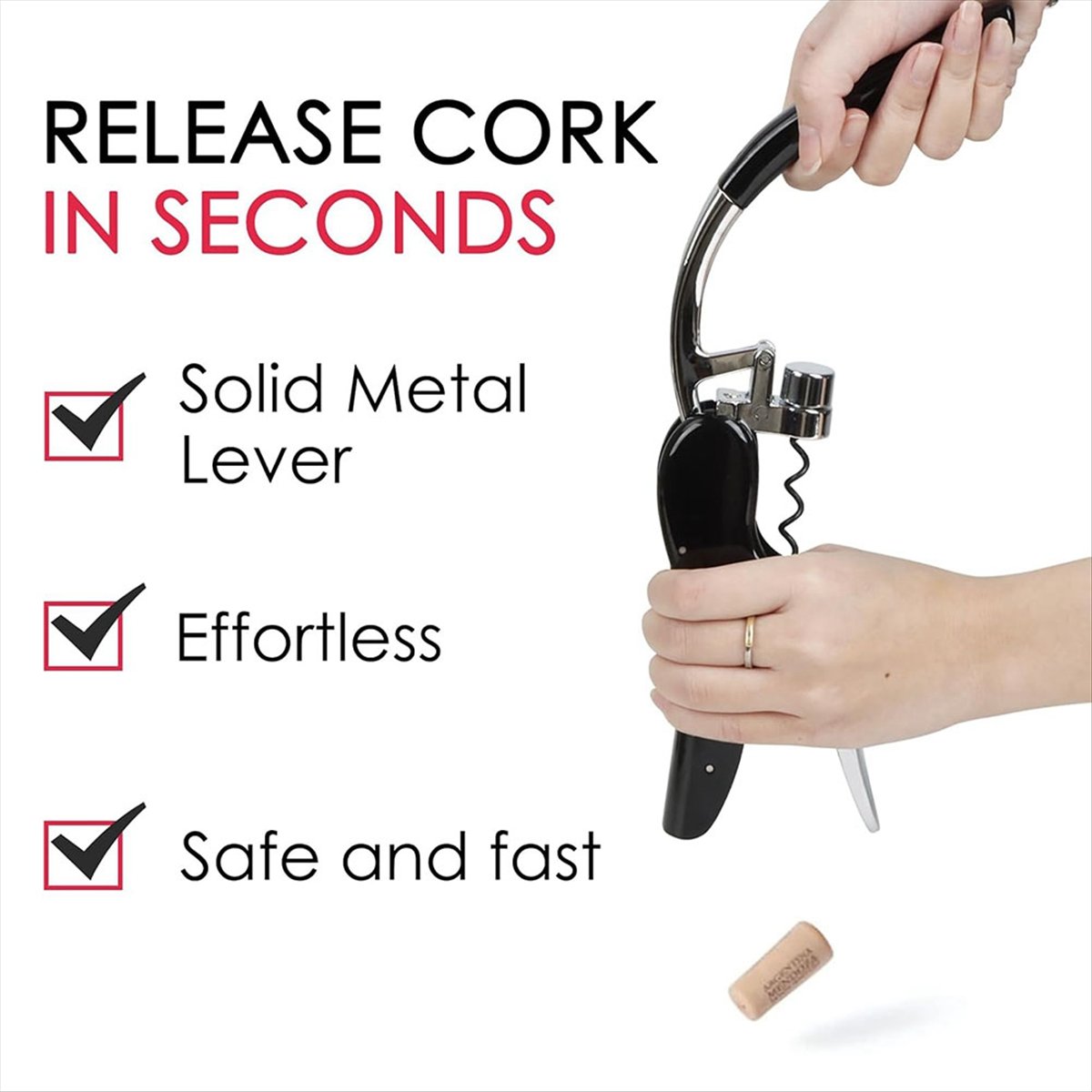 A24I ステンレス鋼ワインボトルオープナー、内蔵フォイルカ - Cork Screw Lever のレビューと価格