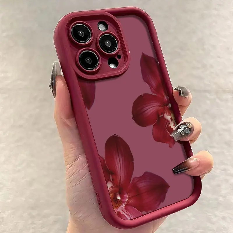 ワインレッドの蘭の花柄のiPhoneケース iPhone 1 - Wine & Beer Unlimited Spirits Photos のレビューと価格