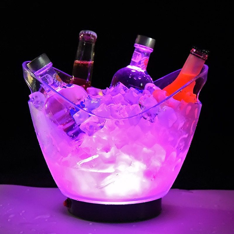 透明なLEDアイスキューブ収納バケット、バレルバー、ビール瓶 - Beer Wine Up のレビューと価格