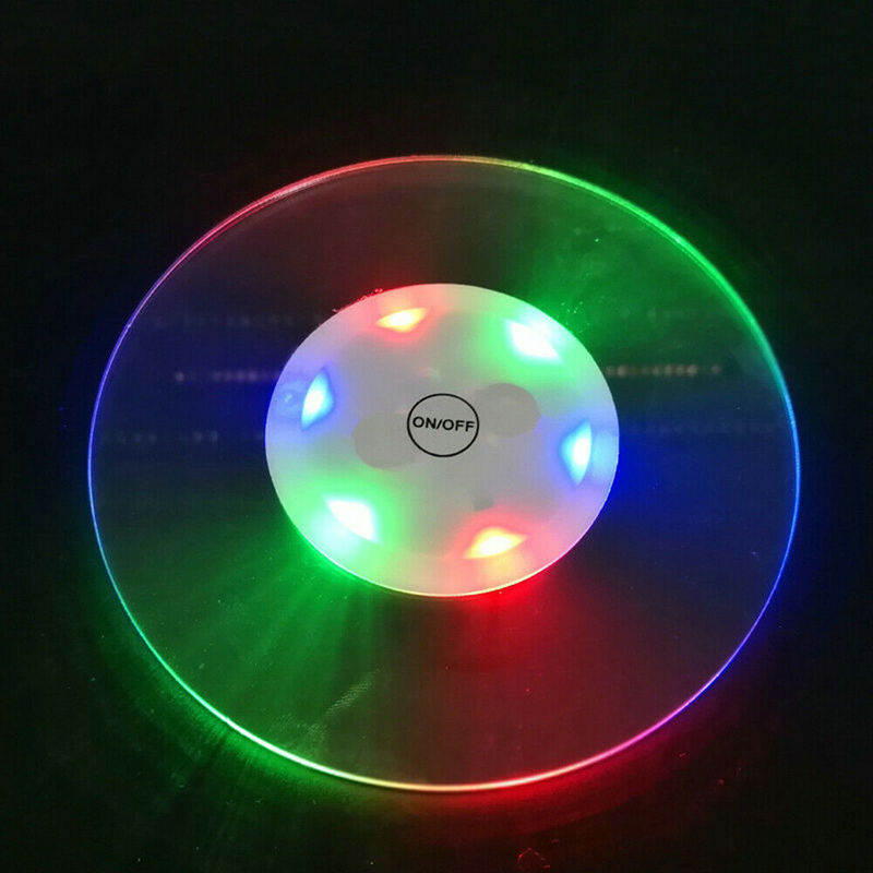 防水 LED コースター超薄型ボトルカップマット照明アップラ - Beer Wine Up のレビューと価格